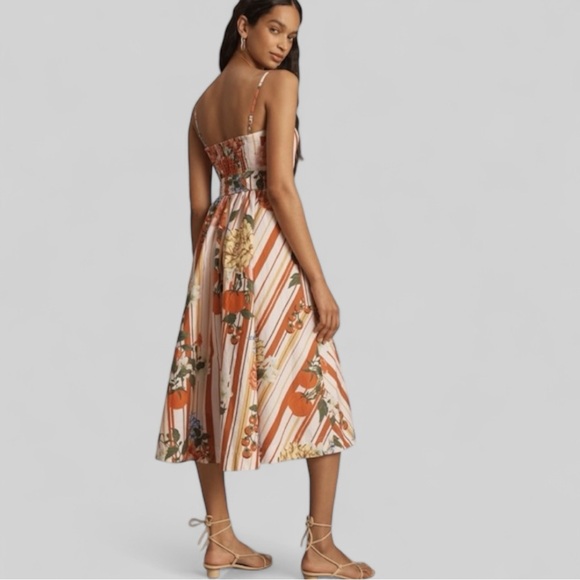 Tik Tok Famous Maeve Strapless Belted A-Line Midi Floral Mixed Media Dress, NWT - Picture 2 of 6